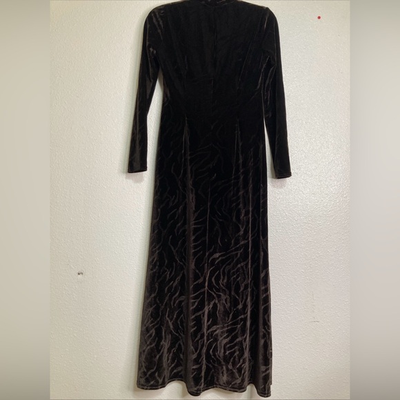 Vintage Chetta B Velvet Brown Maxi Dress Sz 8 Forest Fairy Wimsygoth Goblincore - Picture 2 of 4